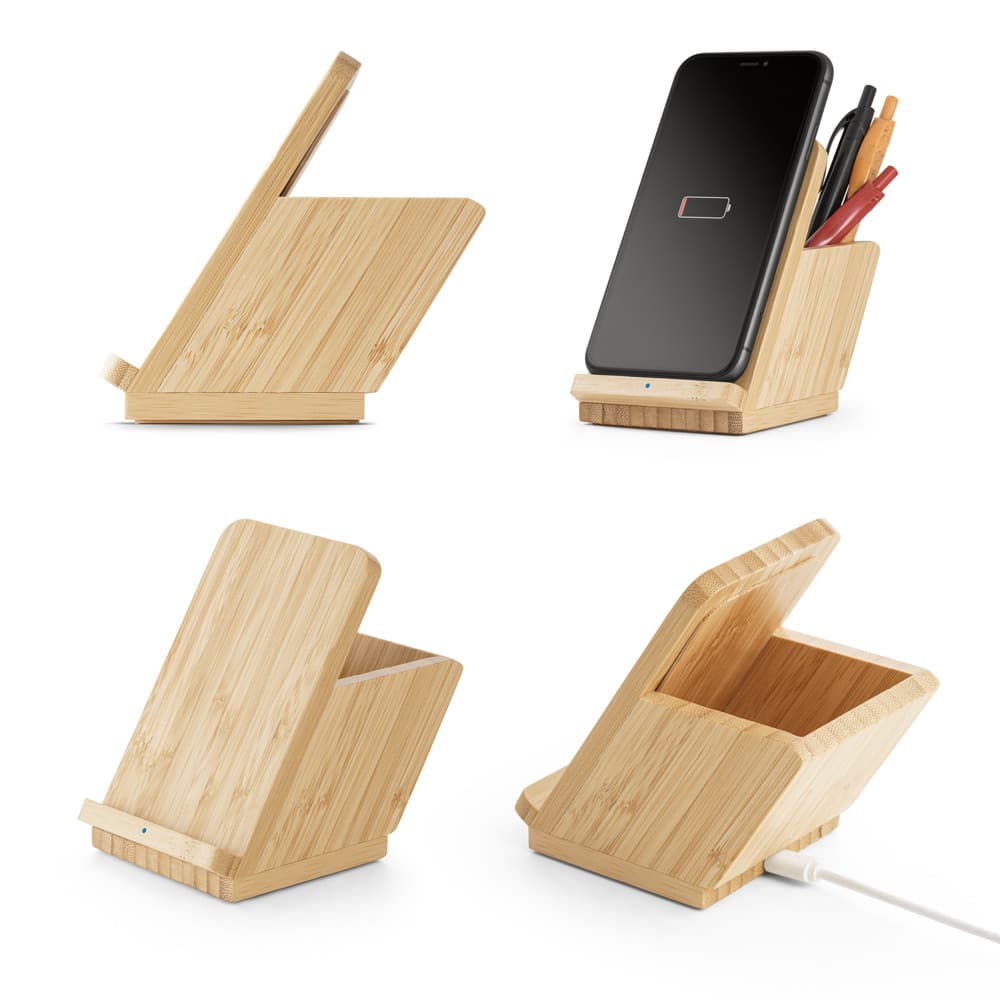 LEAVITT II. Carregador Wireless Em Bambu 57940