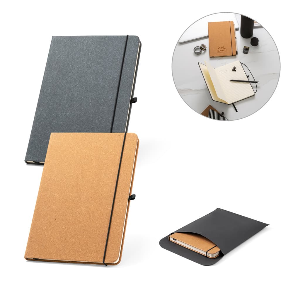 MATISSE II. Caderno A5 com Capa Dura em Couro Reciclado 53628