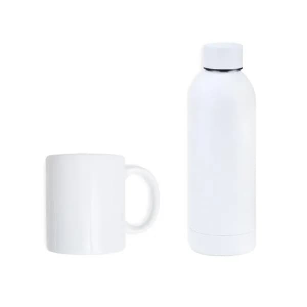 Kit Garrafa E Caneca - Branco - 2 Pçs KT-90360