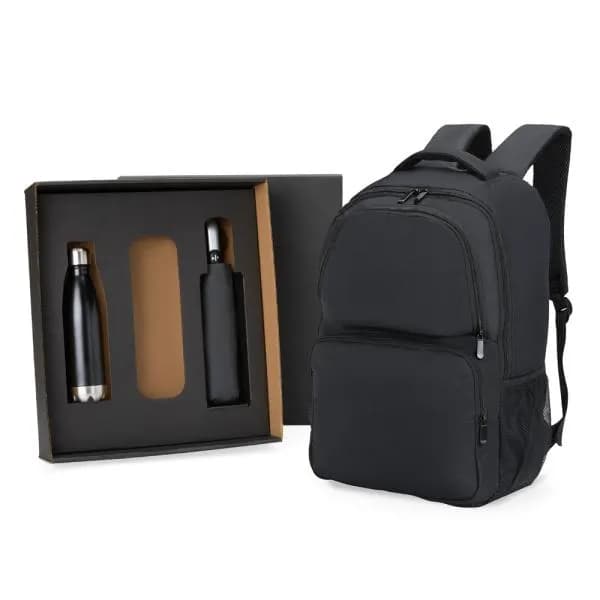 Kit Mochila, Guarda-Chuva E Garrafa - 3 Pçs KT-90410