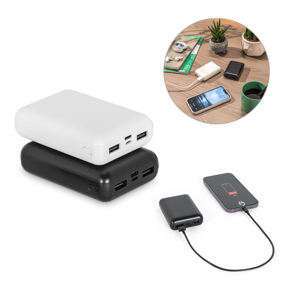 LEAKEY 10. Bateria Portátil Em ABS 100% Reciclado E Capacidade De 10 000 Mah 97198
