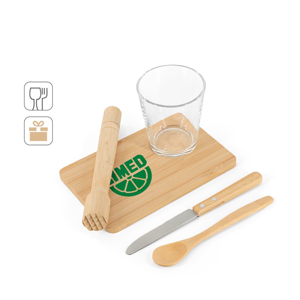 Kratena. Kit Para Caipirinha Com 5 Peças Em Bambu 94435