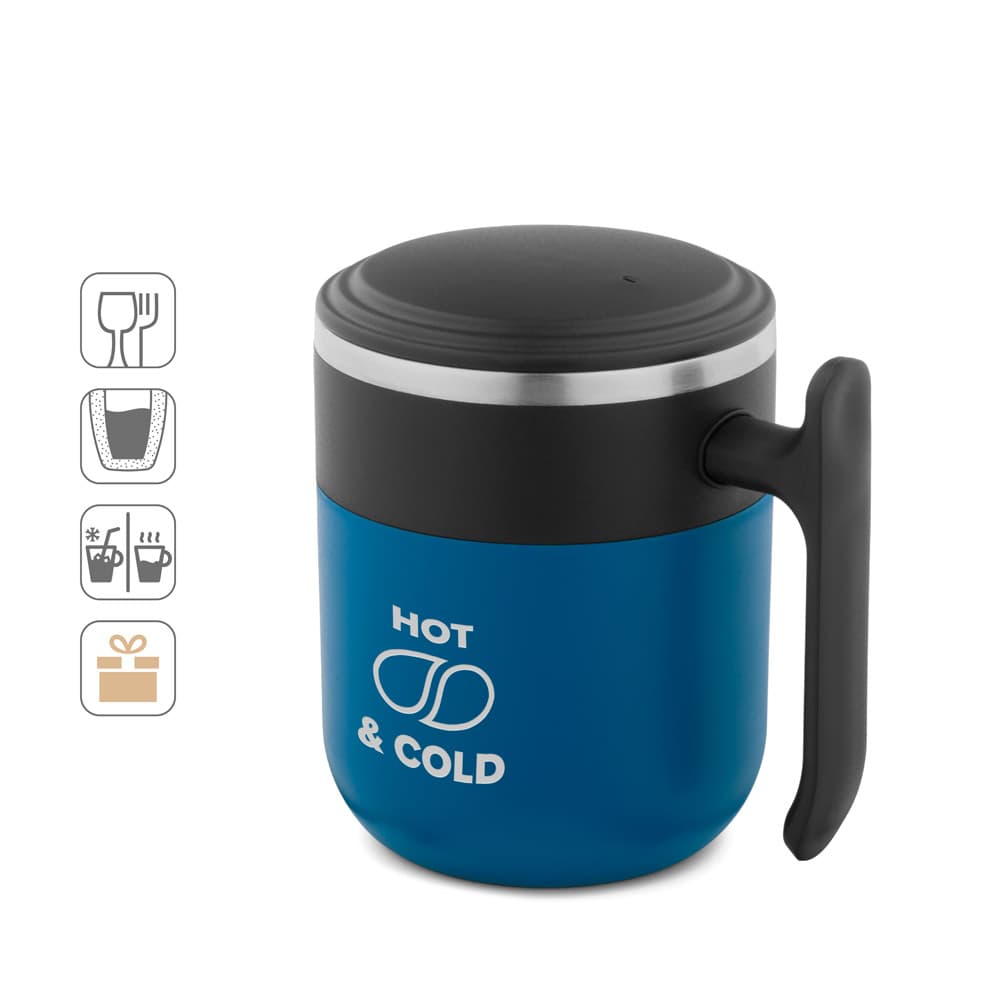 Maldini. Caneca De Viagem Com Parede Interior Em Aço Inox E Acabamento Mate 400 Ml 94439